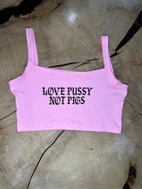 Love Pussy Not Pigs Tank Pink