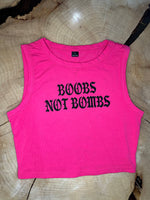 Fucked Up Boobs Not Bombs Tank Pink