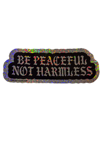 be peaceful not harmless gitter silver sticker