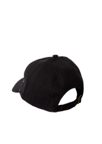 Three-quarter back view of the black Fuck ICE adjustable baseball cap