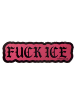 Silver glitter Fuck ICE sticker with black gothic lettering