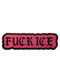 Silver glitter Fuck ICE sticker with black gothic lettering