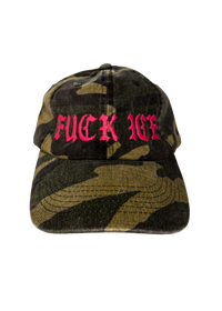 Fuck ICE Anti ICE Adjustable Baseball Cap (Camo)